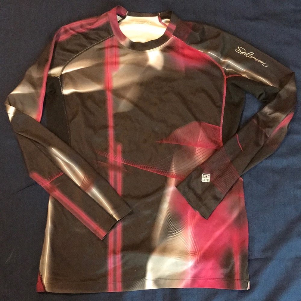 Salomon quick dry long sleeve pink and black clear